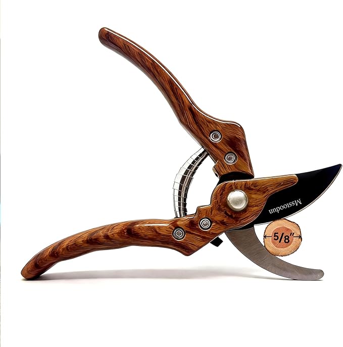 Bypass Pruning Shears with 5/8-Inch Cut Capacity, Sharp SK5 Blade Garden Pruners for Flowers, Shrubs & Branches