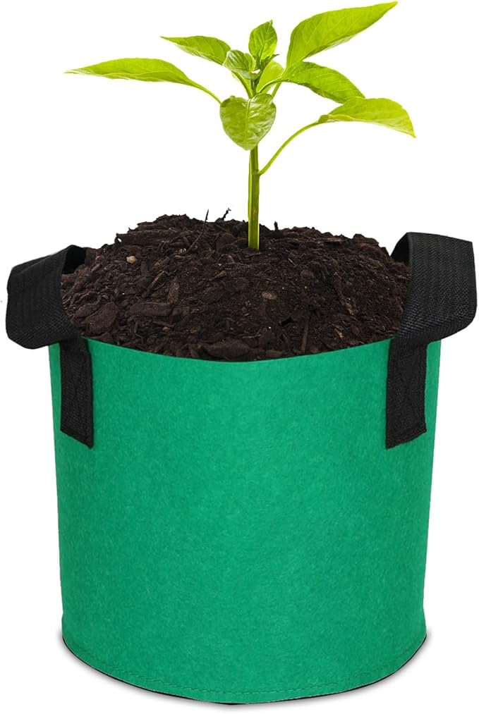 Grow Bags,Growing Pot Bags Garden Grow Bag Indoor Outdoor Fabric Aeration Plant Pot Container Flower Vegetable Pouch (Dark Green,20Gallon)