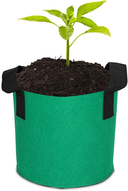 Grow Bags,Growing Pot Bags Garden Grow Bag Indoor Outdoor Fabric Aeration Plant Pot Container Flower Vegetable Pouch (Dark Green,10Gallon)
