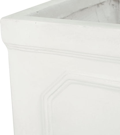 Burgos Outdoor Medium Planter - Cast Stone - Antique White