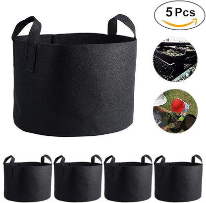 Plant Grow Bag, Thickened Nonwoven Fabric Planting Pot with Handle Aeration Planting Pot Container 1/2/3/5/7/10 Gallon 1Pc (29 x 41 cm (10 Gallons))
