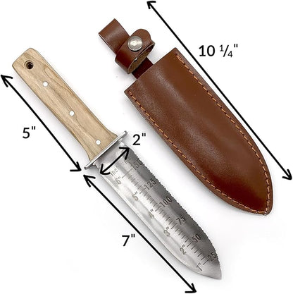 Ferry Morse Hori Hori Knife & Trowel Combo - Weeding, Planting, Digging - 7 in - Stainless Steel