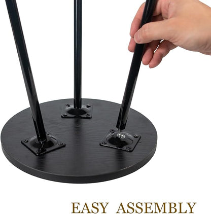 ARTORA RTORA Indoor Plant Stand, Mid Century Wood Plant Stool Adjustable Corner Tall Plant Sand Wooden Small Round End Table 18 Inch Plant Holder for Flower Pots Modern Home Decor (Black)