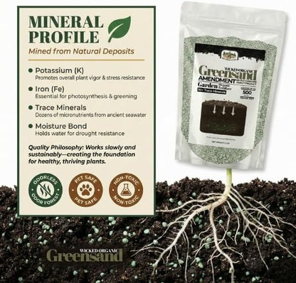 Old Cobblers Farm Greensand Fertilizer Soil - Lawns, Gardens, Trees, Shrubs, Container Plants - Organic, Sustainable Soil Improvement (5 lbs | 10 lbs | 15 lbs | 20 lbs) (5 lbs)