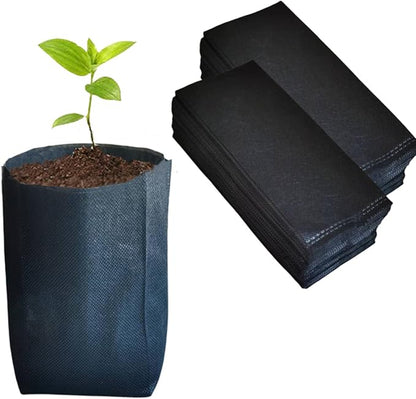 Gardtree 200PCS 5.5×6.3 Inch Breathable Plant Grow Bags - Biodegradable Non-Woven Plant Seedling Pots for Seed Starting, Indoor/Outdoor Vegetables, Herbs, Flower | Easy Transplant, Space Saving, Black
