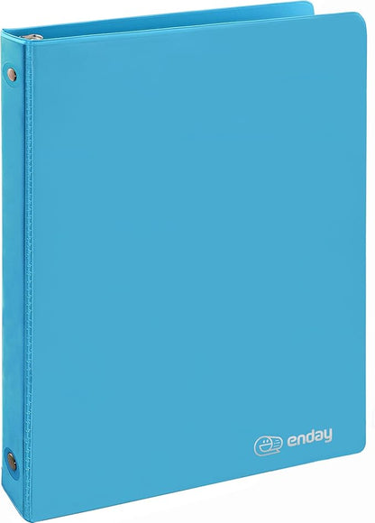 ½ Inch 3 Ring Binder .5 inch Blue Clear View Cover with 2 Inside Pockets, Colored School Supplies Office and Home Binders – by Enday