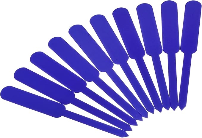 PATIKIL Plant Labels, 100Pcs PP Rectangle Marker Tags for Outdoor Indoor Garden, Blue