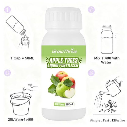 10oz Apple Fruit Tree Fertilizer, Nutrient-Rich Liquid Plant Food for All Fruit Trees, Organic Fertilizer Promotes Strong Branches, Healthy Foliage, and Juicy Apples