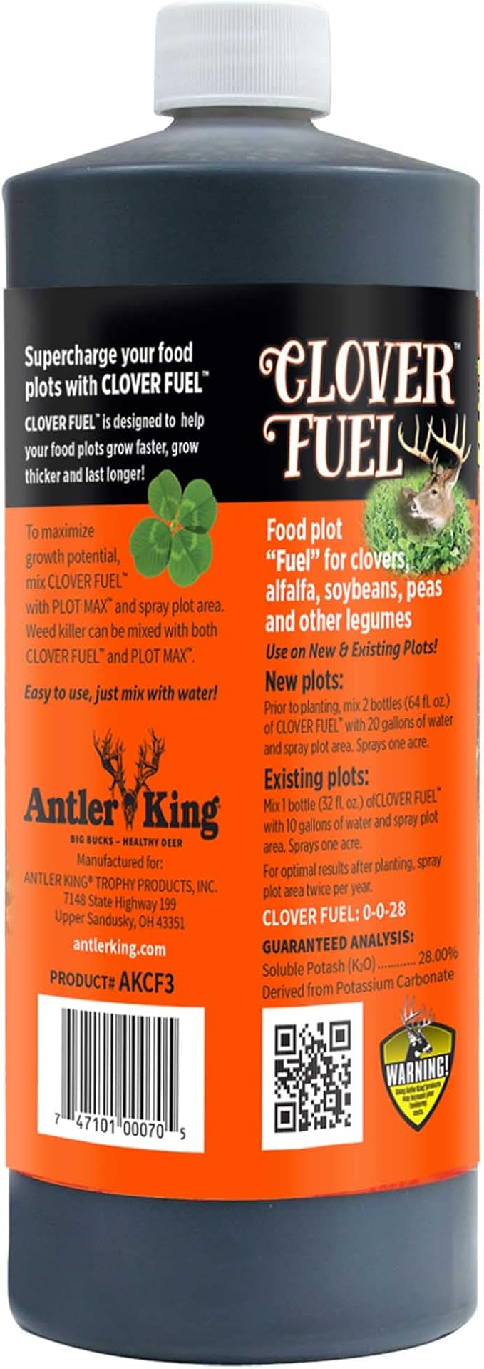 Antler King Clover Fuel Food Plot Enhancer | Liquid Fertilizer for Legumes (Clovers, Soybeans & Alfalfa) Helps Deer Food Plots Grow Faster, Thicker & Last Longer