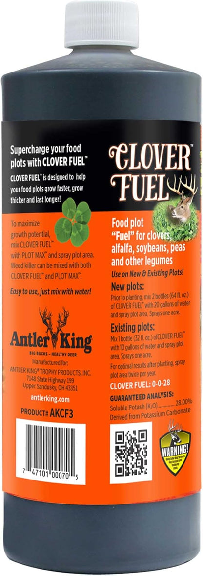 Antler King Clover Fuel Food Plot Enhancer | Liquid Fertilizer for Legumes (Clovers, Soybeans & Alfalfa) Helps Deer Food Plots Grow Faster, Thicker & Last Longer