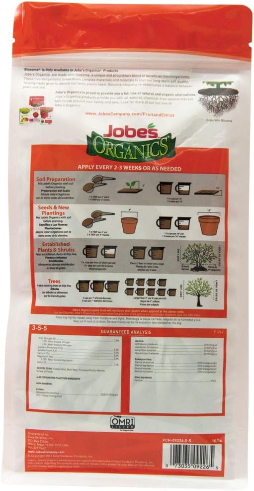 Jobe's 09226 Organic Fruit and Citrus Granular Fertilizer, 4 Pound
