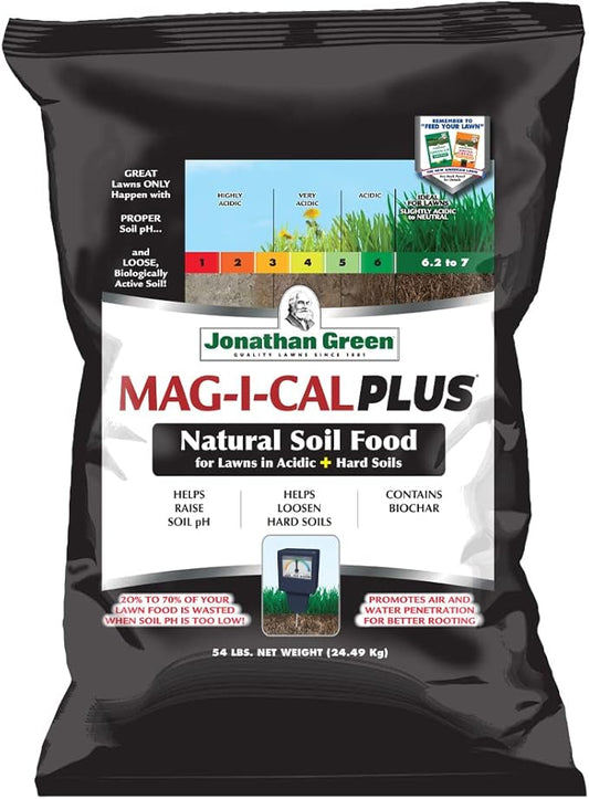 Jonathan Green (11355) Mag-I-Cal Plus Soil Food for Lawns in Acidic & Hard Soils - Soil Amendment for Grass (15,000 Sq. Ft.)