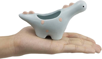 HVEST Dinosaur Shaped Planter, Cute Funny Blue Animal Dinosaur Succulent Cactus Plant Pots for Family Friends, Mini Dinosaur Ceramic Planters for Indoor Home Office Garden Desktop Decoration