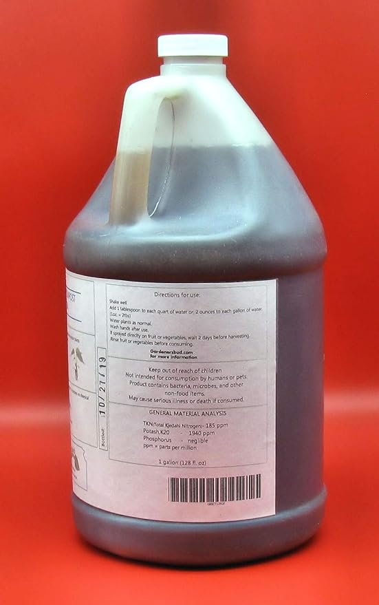 Super Compost Tea (128 oz - 1 Gallon, in Two Half Gallon Bottles) Natural and Organic for Plant Food, Nutrient, Fertilizer and Growth Efficiency