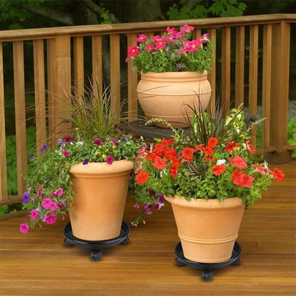 Yiting Plant Caddy with Wheels Heavy-Duty Rolling Plant Stand with Wheels Plant Dolly with Casters for Indoor and Outdoor Plant Roller Base Plant Saucer Mover (15.5 inch, Black)