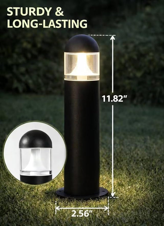 2 Pack Low Voltage Landscape Pathway Lights, 12V LED Bollard Light IP67 Waterproof, Outdoor Driveway Walkway Wired Lights (Included Connector and Stakes) - Yard Garden Lawn,2700K Warm White
