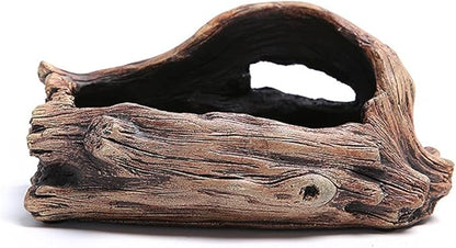 DIYOMR Cement Driftwood Planter Pots Imitation Stump Log Concrete Flower Succulent Pot/Container (7.7" L x 3.9" W x 3.7" H,Brownish Red)