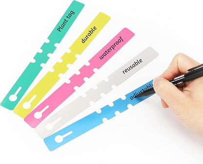 KINGLAKE 200 Pcs Plastic Plant Tree Tags Nursery Garden Lables 2x20cm Wrap Around Hanging Tags Nursery Garden Stakes Large Writing Surface Multicolord