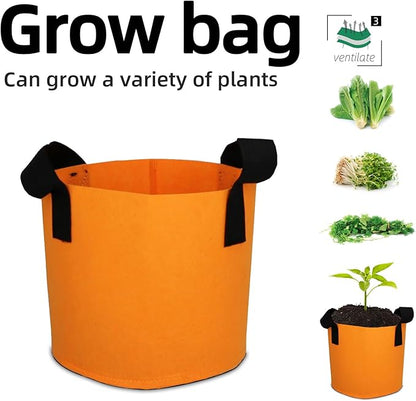 Grow Bags,Growing Pot Bags Garden Grow Bag Indoor Outdoor Fabric Aeration Plant Pot Container Flower Vegetable Pouch (Light Orange,3 Gallon)