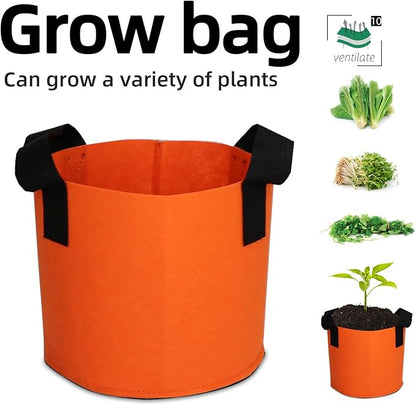 Grow Bags,Growing Pot Bags Garden Grow Bag Indoor Outdoor Fabric Aeration Plant Pot Container Flower Vegetable Pouch (Dark Orange,10Gallon)