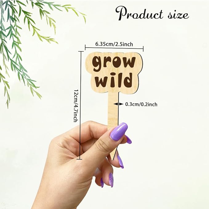 arricraft 15 Pcs Joke Punny Plant Labels, Wooden Markers T Type Tags Garden Labels with Printed Funny Phrase Wood Garden Stakes for Indoor and Outdoor Potted Seed Vegetable Unique Funny Gifts