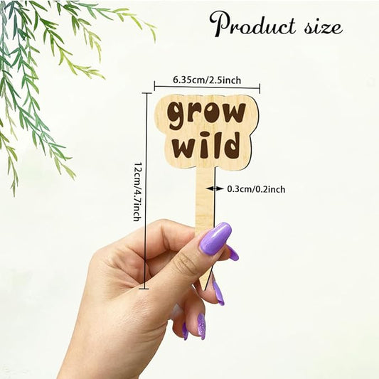 arricraft 15 Pcs Joke Punny Plant Labels, Wooden Markers T Type Tags Garden Labels with Printed Funny Phrase Wood Garden Stakes for Indoor and Outdoor Potted Seed Vegetable Unique Funny Gifts