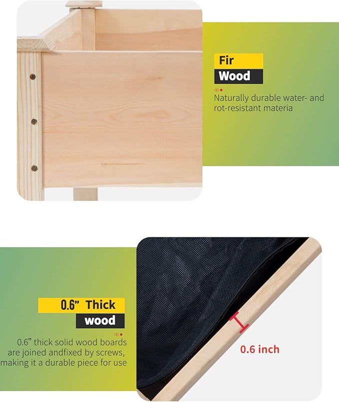 BLKMTY Wooden Garden Bed Raised Planter Box with Legs Outdoor Vegetable Planter Boxes Patio Raised Flower Bed Above Ground Table Planters Elevated Wood Planter Box Stand for Backyard,Balcony