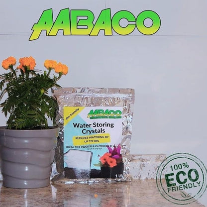 AABACO Water Storing Crystals - for Indoor & Outdoor Plants - Mix Crystals with Soil to Reduce The Amount of Watering Needed - Protect Against Heat - Watch Your Garden & Plant Grow (3LB)