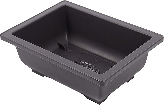 15 PCS 6.5 Inch Bonsai Training Pots with Trays, Rectangular Plastic Growing Pots, Flower Succulent Pots Container for Garden, Yard, Office, Porch, Balcony, Home Decoration
