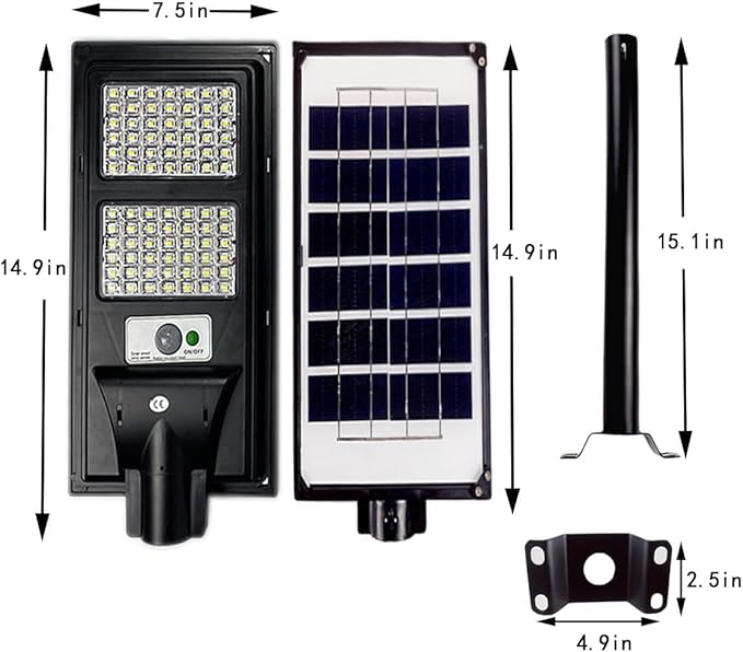 10000LM Solar Street Lights Outdoor Waterproof, 6000K Solar Flood Lights with Motion Sensor and Remote Control for Garden, Yard, Garage, Backyard (2 Pack)
