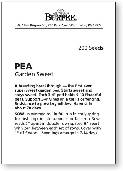 Burpee Garden Sweet Pea Seeds 200 seeds
