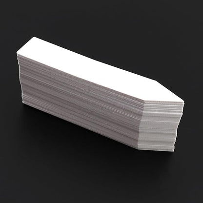 Quluxe 100 Pcs 4 Inch White Plant Markers Plastic Plant Name Tags Seedling Garden Labels Marker for Gardener