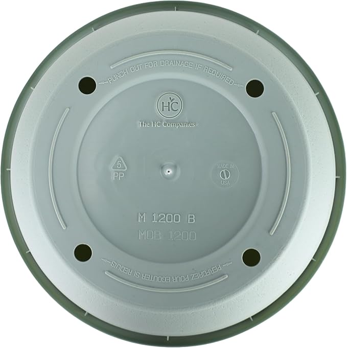 The HC Companies Mojave Garden Bowl Planter for Flowers - Shallow Planter with Drainage - Round Succulent Planter Pot for Indoors and Outdoors (12" Sage Green, Pack of 2)