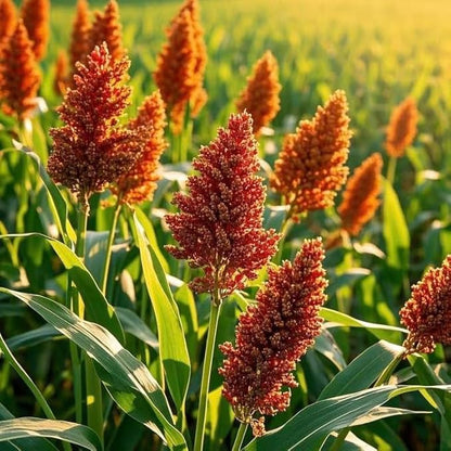 Sweet Sorghum Seeds 300pcs – Easy Growing, High Yield, Non-GMO, Ideal for Home Gardens & Outdoor Planting