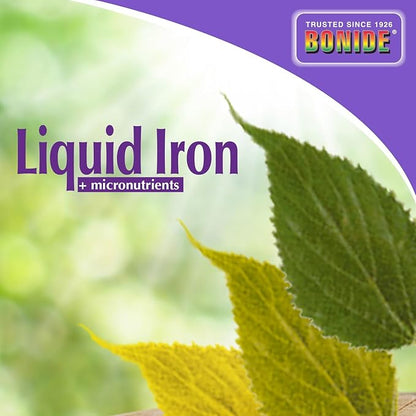 Bonide Garden Rich Liquid Iron + Micronutrients, 32 oz Concentrate for Outdoors, Keeps Lawn and Garden Green