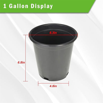 Nursery Pots with Drainage Holes Pack of 10 Pcs 1 Gallon and Plant Label Flexible Seedling Pots Seed Starting Planter for Indoor Outdoor Flowers Succulents Cactus