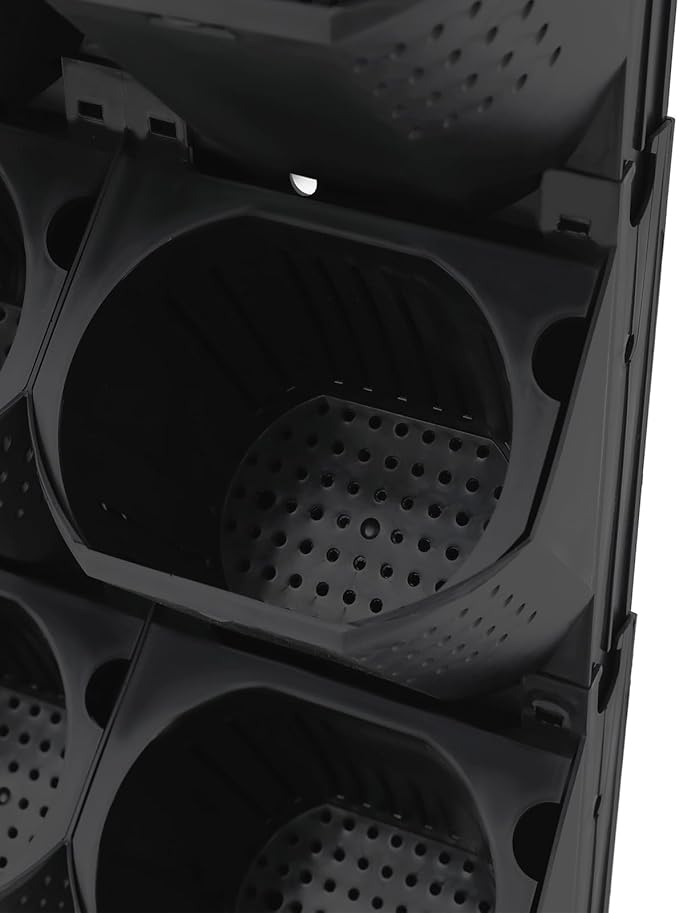 Vertical Wall Planter, Stackable Wall-Mounted Planter Indoor Outdoor w/36 Plastic Pots Living Wall Garden w/36 Non-Woven Fabrics Vegetable Hanging Pocket Holder Flowerpot (Black)