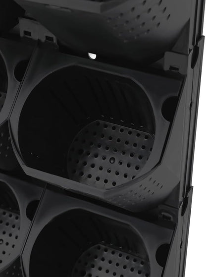 Vertical Wall Planter, Stackable Wall-Mounted Planter Indoor Outdoor w/36 Plastic Pots Living Wall Garden w/36 Non-Woven Fabrics Vegetable Hanging Pocket Holder Flowerpot (Black)