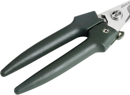 LIVINGO 7.5 Inch Garden Pruning Shears Set, Stainless Steel Straight & Curved Blades with Spring Lock, Hand Pruners for Trimming Plants, Flowers, Herbs and Small Branches