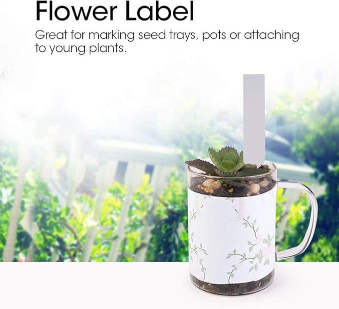 100 Pcs Plastic Plant Seed Labels Pot Marker Nursery Garden Stake Tags (White)