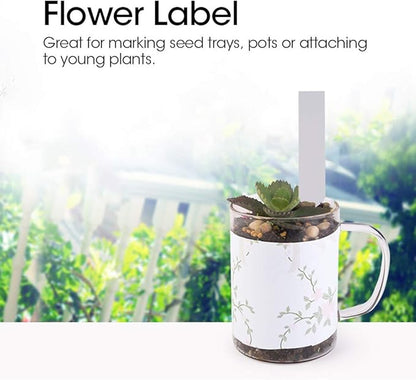 100 Pcs Plastic Plant Seed Labels Pot Marker Nursery Garden Stake Tags (White)