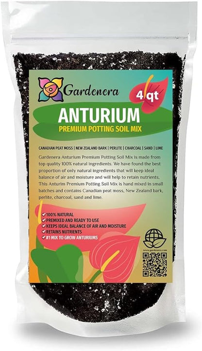 Premium Organic Anthurium Mix by Gardenera - Elevate Your Plant Care Routine - 4 QUARTS
