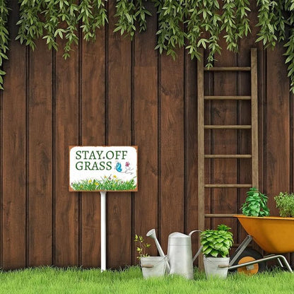 8 x 12 inch Stay Off Grass Yard Sign Stakes Outdoor Lawn Yard Signs
