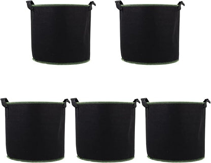 YARNOW 5 Pcs 4 Gallon Non-Woven Fabric Plant Grow Bags with Handles, Breathable Nursery Bags for Plants, Vegetables, Flowers, and Herbs