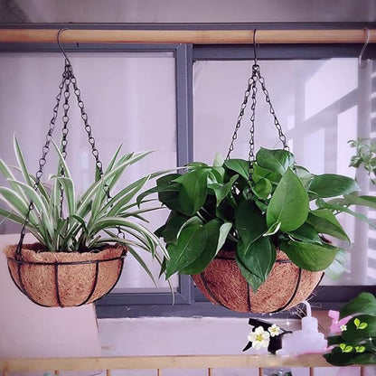 Cabilock 1set Coconut Fiber Flowerpot Liners Hanging Planter Inserts for Home Gardening Balcony Decor Wedding Arrangements Light Brown
