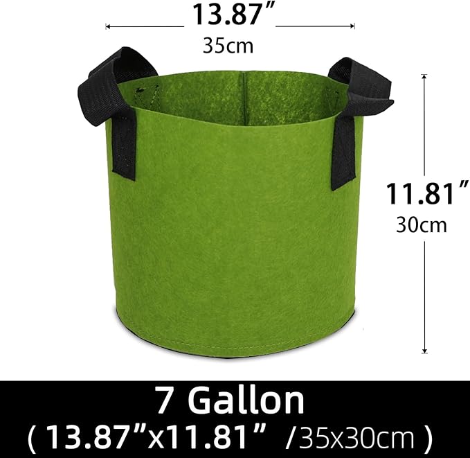 Grow Bags,Growing Pot Bags Garden Grow Bag Indoor Outdoor Fabric Aeration Plant Pot Container Flower Vegetable Pouch (Army Green,7 Gallon)