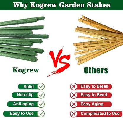 58 Inch Garden Stakes Sturdy Plant Sticks Support Tomato Stakes for Vegetable