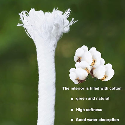 Augshy 1/6 Inches Self Watering Wick Cord String Cotton Rope for DIY Plant Automatic Watering Device (40 Feet)