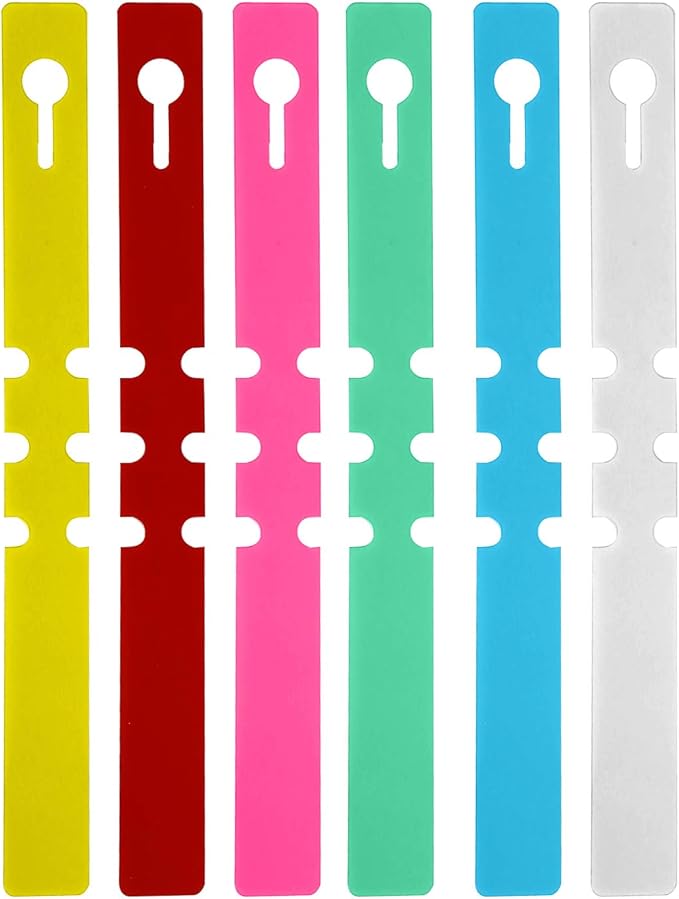 KINJOEK 600 PCS 6 Colors Plant Labels, PVC Plant Tags for Garden Adjustable Waterproof Plant Tags