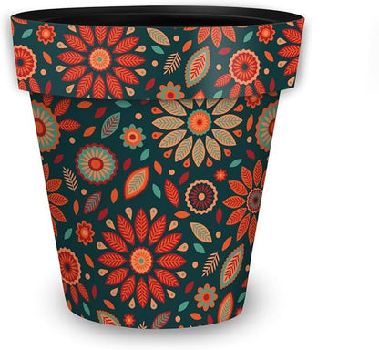 Briarwood Lane Orange and Teal Medium Floral Planter
